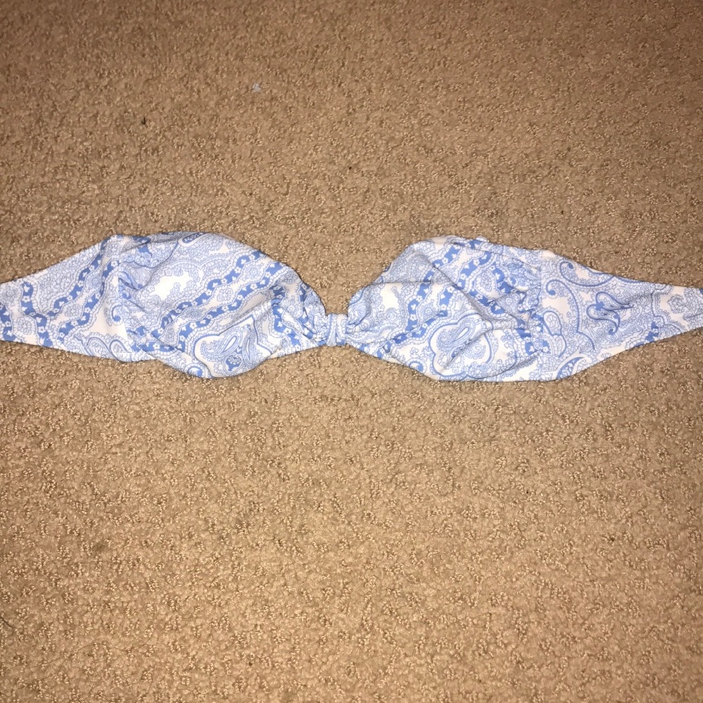 Strapless blue paisley VS bikini top